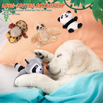 Skylety 7 Pieces Hide and Seek Dog Toys Activity Puppy Chew Squeaky Toys Plush Stuffing Burrow Woodland Stuffing with Squeakers for Small Medium Pets Dogs Puppy Gift(Cute,Small)