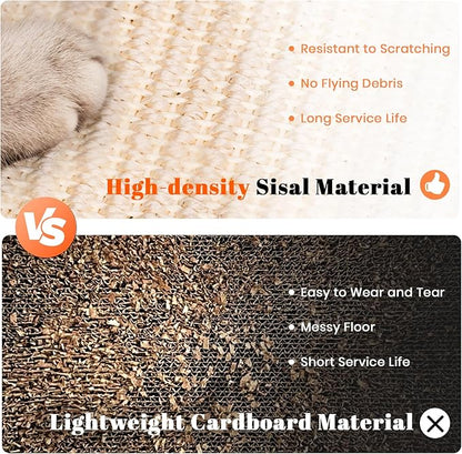 LMUGOOS Cat Scratcher, Cat Cratch Sisal Pad with Wooden Roller Ball Toy, Cat Scratchers Interactive Toys for Indoor Cats, Satisfies Kitten’s Scratching, Chasing and Hunting