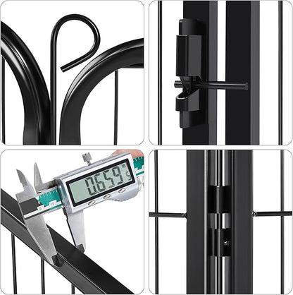Topeakmart 24-inch Foldable Dog Pen Metal Pet Playpen Puppy Cat Exercise Fence Barrier Playpen Kennel Outdoor Indoor Black 16 Panels