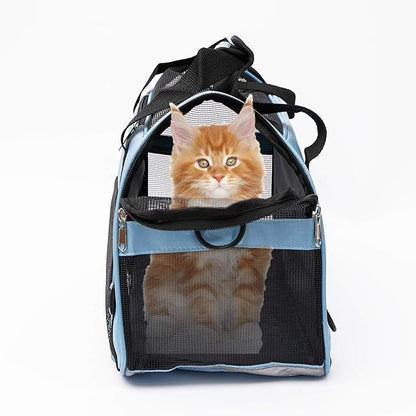 MuchL Pet Carrier Soft-Sided Carriers for Cat Carriers Dog Carrier for Small Medium Cats Dogs Puppies Pet Carrier Airline Approved Cat Dog Pet Travel Carrier (Small, Blue)