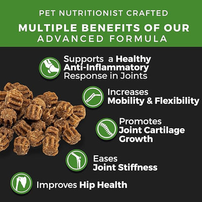 Pet Chef Dog Hip & Joint Pain Relief Supplement - Glucosamine, Chondroitin, MSM, Turmeric - Cannine Arthritis Pain Relief & Mobility Chews - Hip Joint Support Treats Peanut Butter 140ct Low Calories!