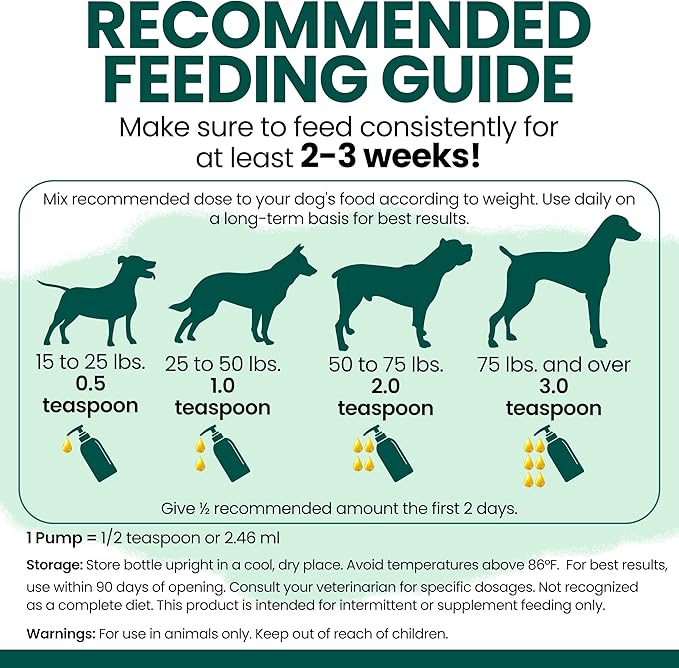 Vegan Omega 3 Oil for Dogs - 8 oz of Fish Free Algae Oil for Healthy Skin and Coat - Made with Omega 3 and 6 Fatty Acids, EPA, DHA, and DPA - Made in the USA