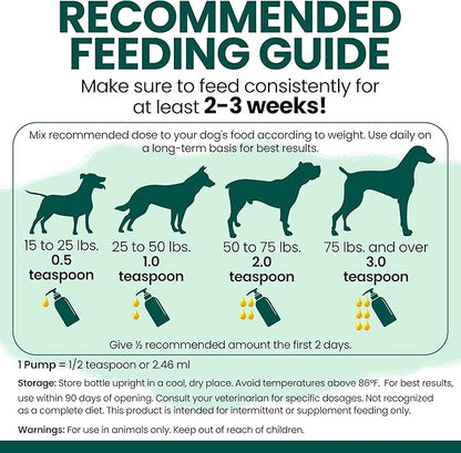 Vegan Omega 3 Oil for Dogs - 8 oz of Fish Free Algae Oil for Healthy Skin and Coat - Made with Omega 3 and 6 Fatty Acids, EPA, DHA, and DPA - Made in the USA