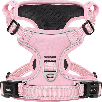 HEELE Dog Harness Dog Harness Small Dog No Pull Harness with Soft Handle Reflective Harness Adjustable, Pink, XS