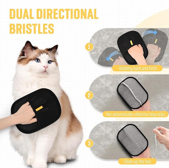 Acmefun Saker Pet Hair Remover |Grooming Glove for Dogs & Cats | Reusable Deshedding Tool | Massage Brush for Short/Long Hair (1 PCS)