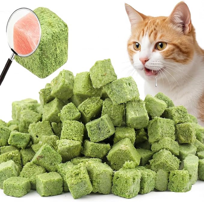 60g/2.12oz Cat Toy Cats Grass Treats, Fish Oil Kitten Grass Catnip Stick for Hairball Removal Teeth Cleaning Cats Edible Freeze Dried Kitty Lickable Chew Dental Snack for Indoor Kitty Food