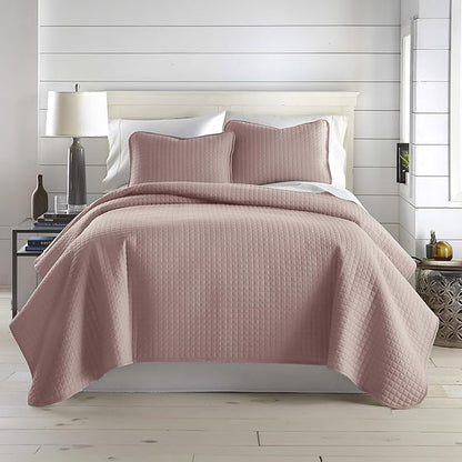 Southshore Fine Living, Inc. Twin Quilt Bedding Set, Soft Brushed Microfiber Quilt, Twin Coverlet Bedspread, Wrinkle & Pet Hair Resistant Bedding, Easy Care, with 1 Pillow Sham, Lavender