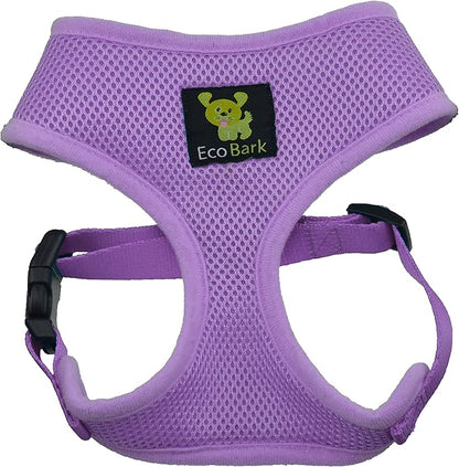 EcoBark Dog Harness - Eco-Friendly Max Comfort Harnesses - Luxurious Soft Mesh Halter - Over The Head Harness Vest- No Pull and No Choke for Large, XL, and XXL Dogs (XL, Lavender)