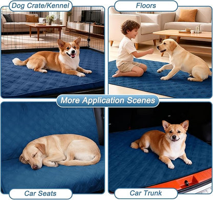 hyha Waterproof Dog Blanket, Reversible Pet Bed Blanket, Soft Sofa Couch Cover for Dogs Washable, Waterproof Pet Couch Covers for Sofa Puppy Cats Furniture Protector(40"x80", Navy Blue/Navy Blue)