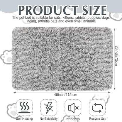 Drydiet 4 Pack Self Warming Cat Pads Self Heating Cat Mat Washable Homeless Dogs Thermal Pads Kennel Pad Reflects Body Heat Warm Crate Bed Mat for Indoor Outdoor Pet(Gray,45 x 28 Inch)