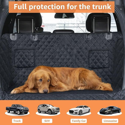 PETICON SUV Cargo Liner for Dogs, Waterproof Pet Cargo Cover Dog Seat Mat for SUVs Sedans Vans with Bumper Flap Protector, Scrachproof Non-Slip Large Size Dog Seat Mat Universal Fit