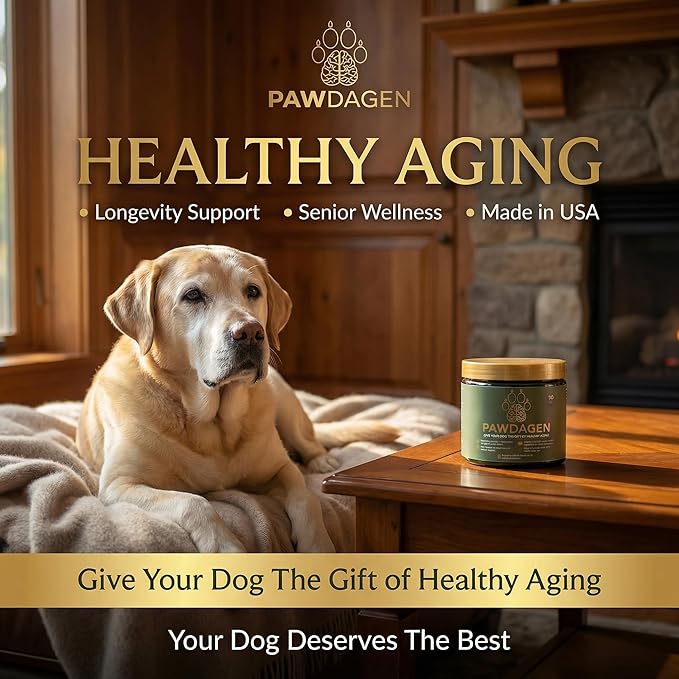 Dog Longevity Supplement - NMN, NAD+, CoQ10 All Breeds & Ages-Active & Senior Dog Vitamins - 14 Ingredients for Brain Health, Energy & Cellular Vitality - Made in USA - 90 Chews