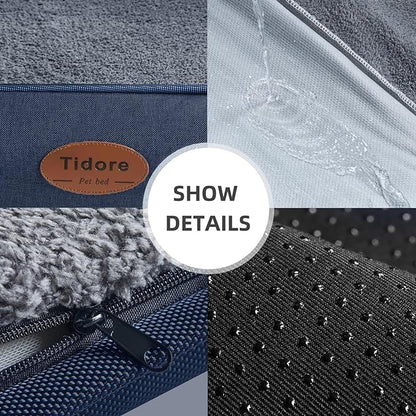Tidore Orthopedic Dog Beds for Small Dogs, Durable Egg Crate Foam Sofa Dog Bed wit Washable Removable Cover, Waterproof Lining, Pet Bed for Medium Dogs, Dark Grey