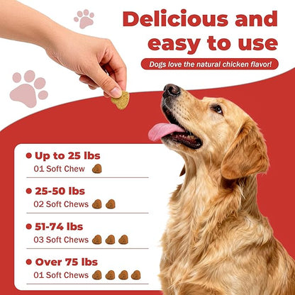 Dog Lumps and Bumps Supplement, Lipoma Treatment for Dogs - Immune Support Chews with Turkey Tail Mushroom, Reishi, Shiitake, Maitake, Curcumin & CoQ10 - Veterinarian formulated - 150 Chews