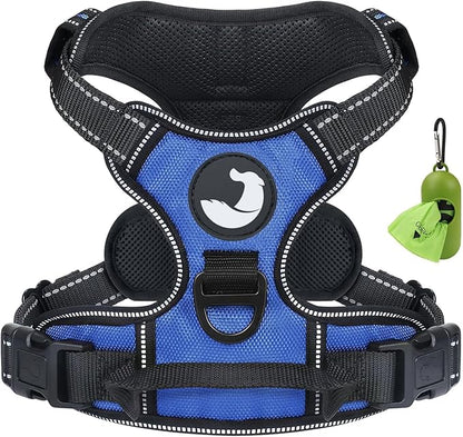Joytale No Pull Dog Harness for Small Dogs, Reflective Pet Vest with Front Clip, Adjustable Soft Padded Harnesses with Easy Control Handle for Training and Walking, Navy Blue, S