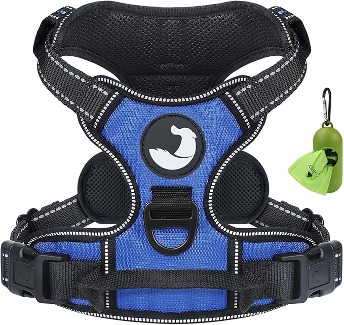 Joytale No Pull Dog Harness for Extra Large Dogs, Reflective Pet Vest with Front Clip, Adjustable Soft Padded Harnesses with Easy Control Handle for Training and Walking, Navy Blue, XL