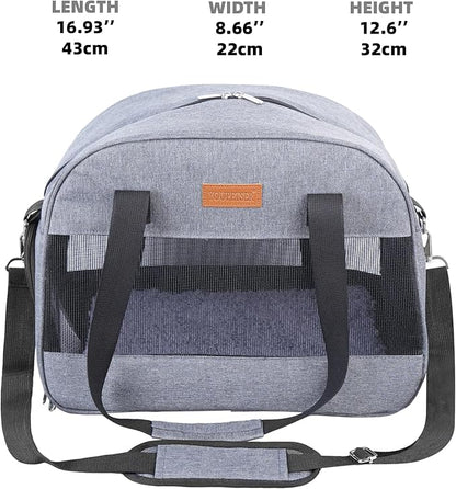 Cat Carrier for Small Cats Dogs, Soft-Sided Pet Carrier for Cats Puppies Small Pets, Lightweight Comfortable Travel Cat Dog Carrier (Black)
