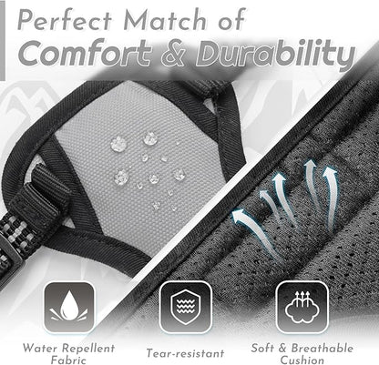 Eagloo Small Dog Harness No Pull, Service Vest with Reflective Strips and Control Handle, Adjustable and Comfortable for Walking, No Choke Pet Harness with 2 Metal Rings, Grey, XS
