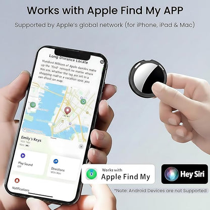 2 Pack Tracker Tag [Apple MFi Certified] Pair with Apple Find My (iOS Only) Air Bluetooth Smart Tag Key Finder Item Locator Waterproof Worldwide Tracking Device for Kid Pet Wallet Backpack Dog Luggage