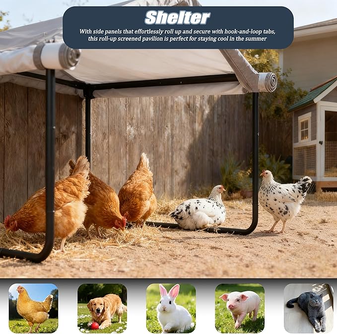 3-in-1 Outdoor Dog Tent Windproof Sun Shade Cover, Large Outdoor Pet House Cover (4'x4'x3.3'), Pet Gazebo Sun Shelter - Cover Only