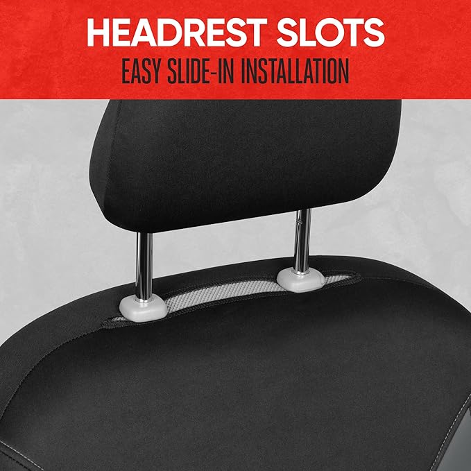 Motor Trend SpillGuard 2 Gray Seat Covers for Cars & Seat Covers for Trucks - Neoprene Lining Waterproof Car Seat Covers Front Seats Only - SUV Seat Covers Protector - Forros para Asientos de Carro