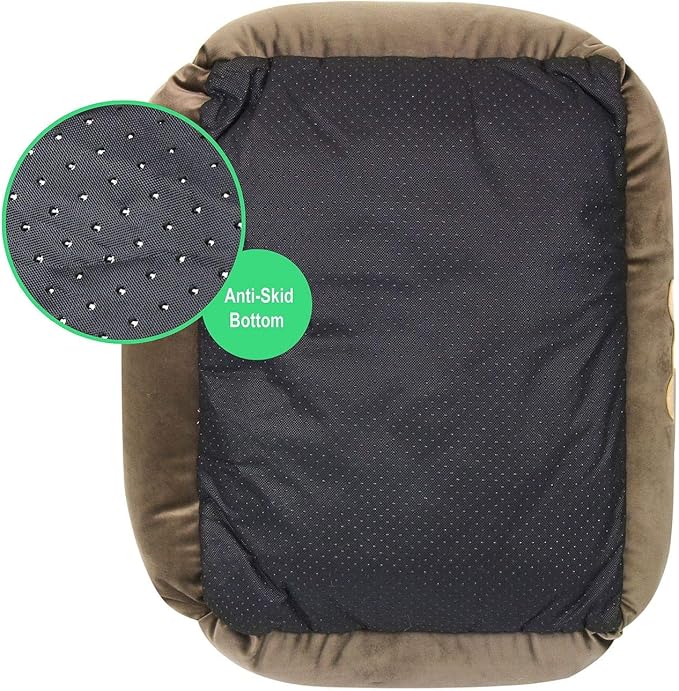 – Premium Dog or Cat Bed | Large Dog Bed Measures 30 x 23 x 7, Perfect for Pets up to 55 lbs. | 100% Polyester Pet Bed with Anti-Skid Bottom | Dark Brown