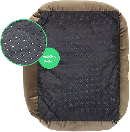 – Premium Dog or Cat Bed | Large Dog Bed Measures 30 x 23 x 7, Perfect for Pets up to 55 lbs. | 100% Polyester Pet Bed with Anti-Skid Bottom | Dark Brown