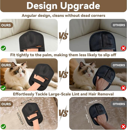Washable Reusable Pet Hair Remover Glove for Dog & Cat Hair – Electrostatic Fur Removal Tool for Laundry, Clothes, Sofa, Carpet & Car Seats – Easy Clean Lint Remover for Pet Owners