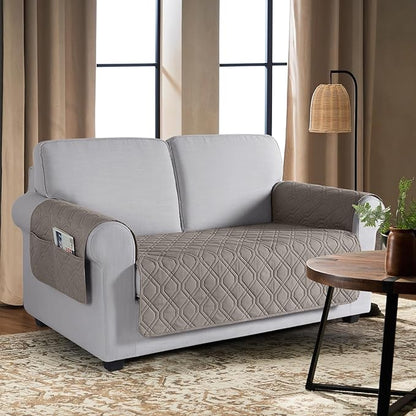 VANSOFY Couch Cover, Waterproof Sofa Covers Washable Slipcover Furniture Protector Couch Seat Covers Non-Slip Couch Cover for Dogs, Pets(Loveseat Plus, Khaki)