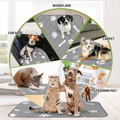 PatiencET Washable Pee Pads for Dogs, 24'' x 36" Reusable Puppy Pads with Super Absorbent, 2 Pack Puppy Potty Pads with Waterproof Bottom for Pet Training, Housebreaking and Incontinence