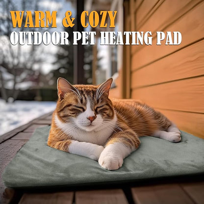 PETNF Outdoor Pet Heating Pad for Cats House Safe Electric Cat Warming Pad Waterproof Heated Cat House for Outside Feral Animal Outdoor Heat Dog Bed Mat 20"X16"