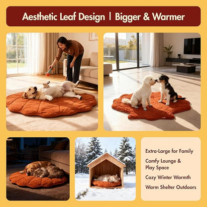 Vagascape Large Dog Heating Pad Waterproof Electric Heated Pet Beds for Indoor Outdoor, Adjustable Temperature Heated Pet Beds, Washable Red Shall Shaped Cat Heating Pad Non Slip Bottom(35"X27")