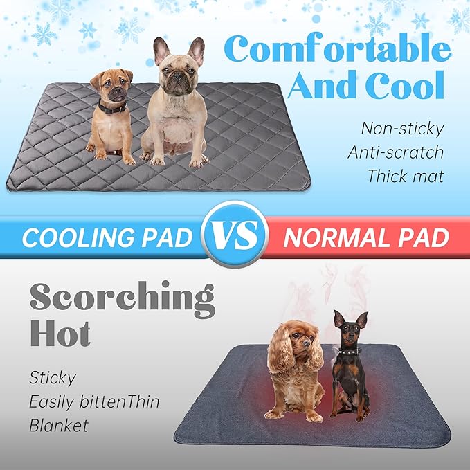 Paw Legend Dog Cool Mat for Dogs & Cats - Cool Tech Fabric, Washable Dog Sleeping Pad for Kennel, Sofa, Floor, Car Seats - Summer Cooling Blanket, Medium