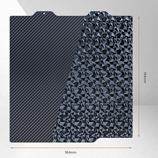 184mm PEO (Diamond Pattern) & PET (Carbon Fiber Pattern) 3D Printing Bed Adhesive Build Sheet – Compatible with Bambu Lab A1 Mini
