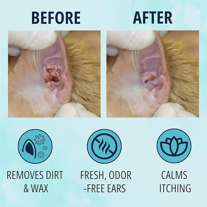 NOVEHA Cat Ear Wipes that Gently Clean & Soothe Sensitive Cat Ears; Soft Ear Cleaner for Removing Wax, Dirt & Odor; Alcohol-Free Ear Care with pH Balanced Formula; Unscented Grooming Care 150pcs