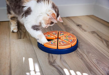 Quirky Kitty Pizza Puzzle Interactive Cat Toy, Mental Stimulation, Treat Dispenser, Slow Feeder, Mental Strategy Cat Toy