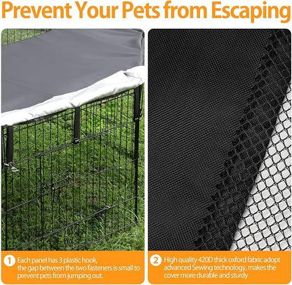 PJYuCien Mesh Top Cover - Fits 8 Panels 24 Inch Width Plastic/Metal Pet Pen Octagonal Dog Playpen (Note: Only Pen Top Cover, NO PLAYPEN)