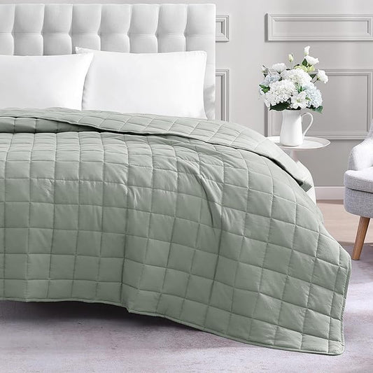 Casa Platino Quilted Blanket Full Size - Pre Washed - Soft & Lightweight- All Season Full Blanket - Premium Microfiber Down Alternative Bed Blankets - Mineral