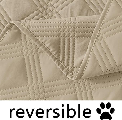 hyha Waterproof Dog Blanket, Reversible Pet Bed Blanket, Soft Sofa Couch Cover for Dogs Washable, Waterproof Pet Couch Covers for Sofa Puppy Cats Furniture Protector(30"x53", Taupe/Taupe)