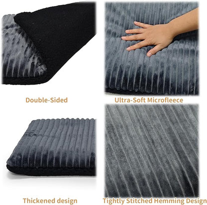 Self-Warming Cat Bed Pad 4 Pack 30x20 inches Self-Heating Cat Bed Mat Thermal Blanket for Indoor Cats & Dogs Stripes Gray