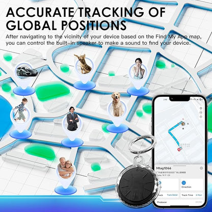 1PCS Black Tracker Device for Vehicles,GPS Car Tracker,No Monthly Fee Anti-Lost Car Locator Works with Find My(iOS Only),Mini Hidden Car Tracker with White Magnetic Case