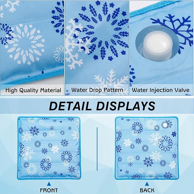 Dog Cooling Mat Water Injection Pet Cool Pads Dogs & Cats Pet Cooling Blanket for Outdoor Car Seats Beds (Azure, 24 * 18IN)