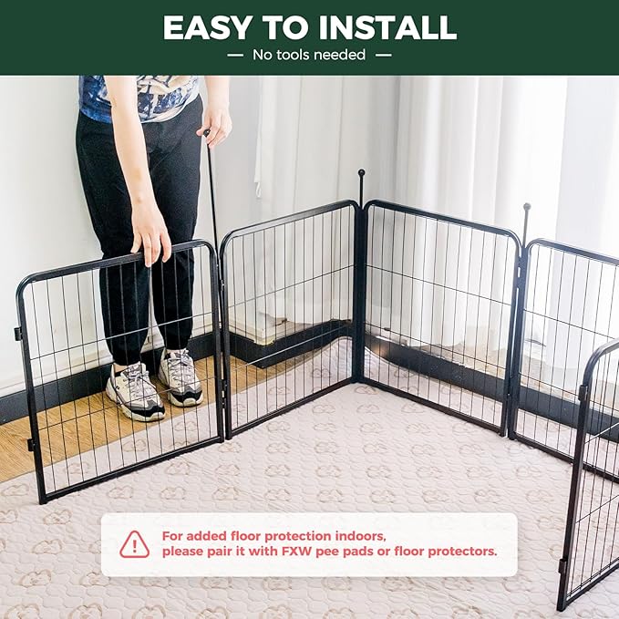 FXW Rollick Unleashed Dog Playpen for Indoor, Yard, RV Camping, 24 inch 6 Panels for Small and Puppy Dogs│Patented