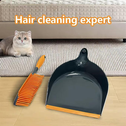 Pet Hair Remover for Dogs Cats - 3-in-1 Grooming Brush with Massage Comb Dustpan - Furniture Carpet Sofa Fur Cleaner for Pet Owners