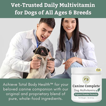 Wholistic Pet Organics Canine Complete - Dog Multivitamin Powder - 2 Lb - Daily Dog Vitamins and Supplements for Homemade Food - Immune System, Skin, Coat & Overall Health - All Breeds - 90 Scoops