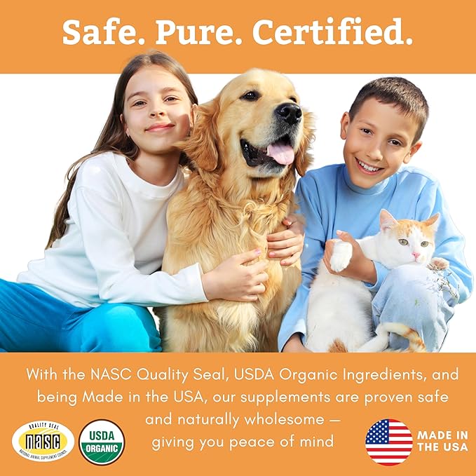 Wholistic Pet Organics Feline Complete Organic Pumpkin - 4 Oz - Multivitamin & Probiotic Powder for Cats - Natural Cat Food & Digestive Support - 37 Scoops