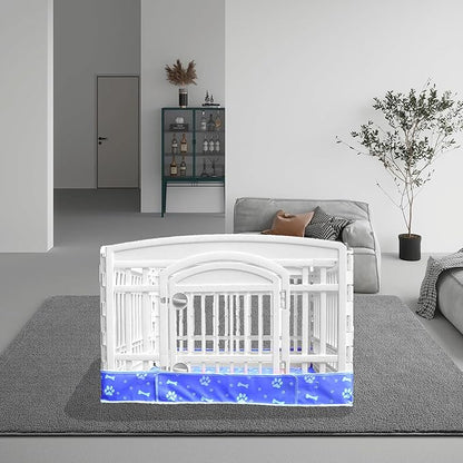 Dog Playpen Bottom Pad Fits for 36 Inch 4 Panels Exercise Pet Playpen, Dog Crate Pad Puppy Playpen Pad, Hoop and Loop Design (Note: Playpen Not Included). -Blue
