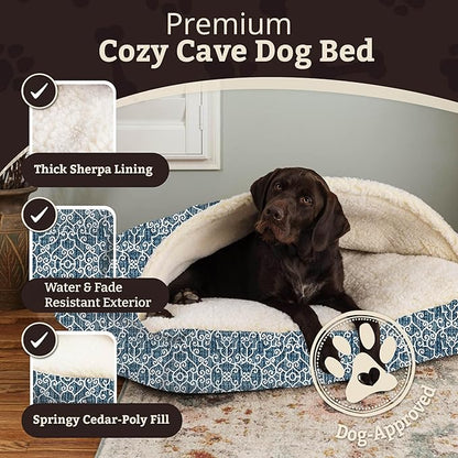 Snoozer Pet Products Luxury Rectangle Cozy Cave, Wag Collection, Large, Ramey Oxford