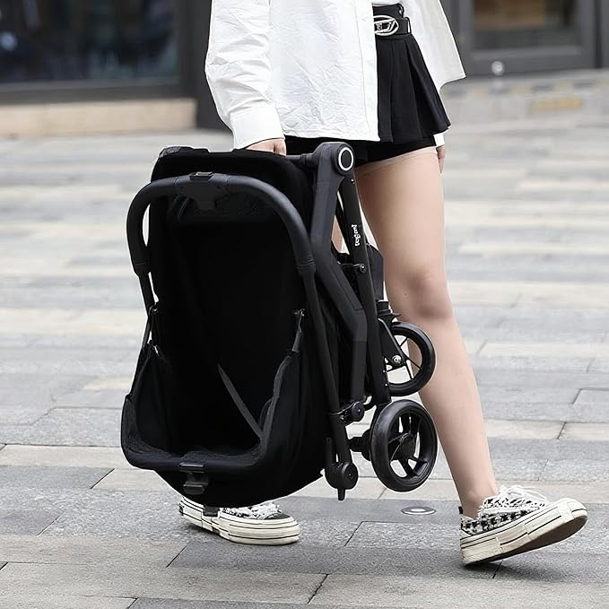 Upgraded Small/Medium Pet Stroller - Dogs & Cats up to 66 lbs, Folds for Storage and Features a Safety Foot Brake, 3-in-1 Foldable Portable Travel Carrier for 2 Small to Medium Pets (Black)