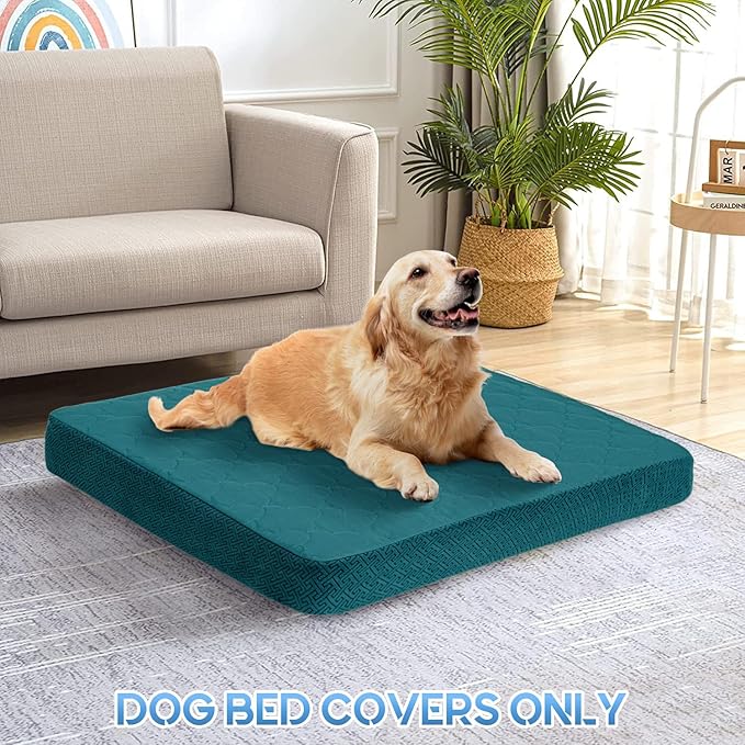 CHHKON Dog Bed Covers Replacement Washable Waterproof Pet Puppy Bed Cover for Dog(Peacock Blue,30x20x6 inch)